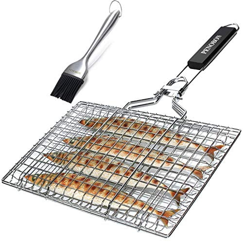 BBQ Grilling Basket Folding Portable Barbecue Tool Set for Fish Vegetable Steak BBQ Grilling Basket Folding Portable Barbecue Tool Set for Fish Vegetable Steak